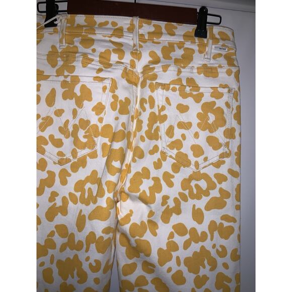 Mother Women's size 29 The Hustler Ankle Fray in Second Chance Yellow & White - Picture 4 of 11